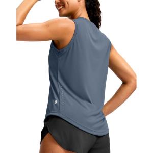 SANTINY Sleeveless Workout Tops for Women Breathable Lightweight Athletic Running Tank Tops Active Tennis Yoga Shirts(Dustyblue)