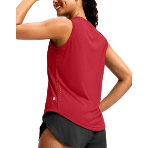 SANTINY Sleeveless Workout Tops for Women Breathable Lightweight Athletic Running Tank Tops Active Tennis Yoga Shirts(Red)