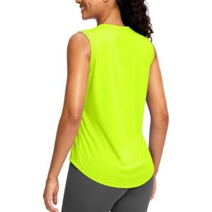 SANTINY Sleeveless Workout Tops for Women Breathable Lightweight Athletic Running Tank Tops Active Tennis Yoga Shirts(Yellow)