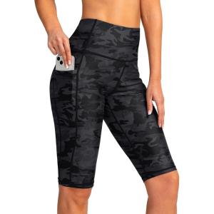 SANTINY Women’s 8”/12” High Waisted Swim Shorts with Pockets UPF50+ Long Board Swimming Shorts for Women with Liner(12in-grey Camo)