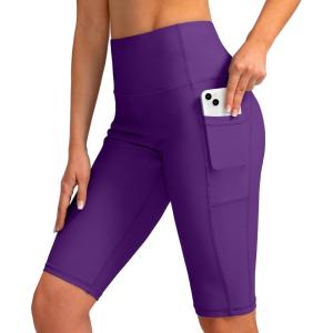 SANTINY Women’s 8”/12” High Waisted Swim Shorts with Pockets UPF50+ Long Board Swimming Shorts for Women with Liner(12in-purple)
