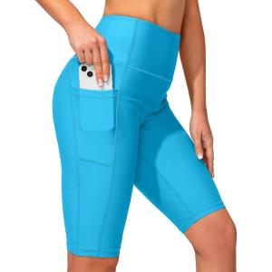 SANTINY Women’s 8”/12” High Waisted Swim Shorts with Pockets UPF50+ Long Board Swimming Shorts for Women with Liner(12in-sky Blue)