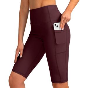 SANTINY Women’s 8”/12” High Waisted Swim Shorts with Pockets UPF50+ Long Board Swimming Shorts for Women with Liner(12in-wine)