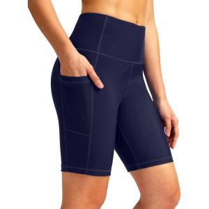 SANTINY Women’s 8”/12” High Waisted Swim Shorts with Pockets UPF50+ Long Board Swimming Shorts for Women with Liner(8-in-navy)