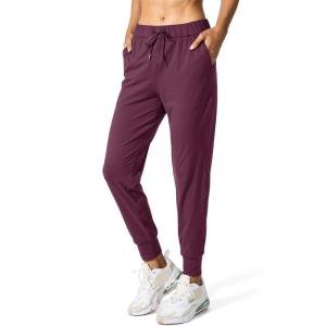 SANTINY Women’s Joggers Pants Pockets Drawstring Running Sweatpants for Women Lounge Workout Jogging(Burgundy)