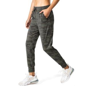 SANTINY Women’s Joggers Pants Pockets Drawstring Running Sweatpants for Women Lounge Workout Jogging(Camo Dark Olive Multi)