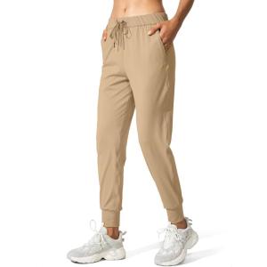 SANTINY Women’s Joggers Pants Pockets Drawstring Running Sweatpants for Women Lounge Workout Jogging(Khaki)