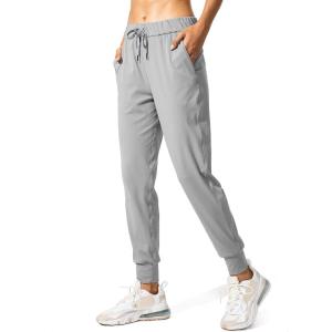 SANTINY Women’s Joggers Pants Pockets Drawstring Running Sweatpants for Women Lounge Workout Jogging(Light Grey)