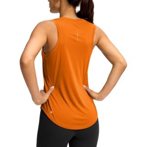 SANTINY Women’s Sleeveless Workout Tops Lightweight Tennis Yoga Athletic Running Shirts Racerback Tank Tops for Women(Orange)