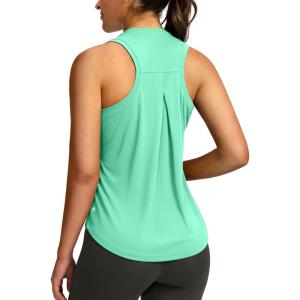 SANTINY Women’s Sleeveless Workout Tops Lightweight Tennis Yoga Gym Athletic Running Shirts Racerback Tank Tops for Women(Aqua)
