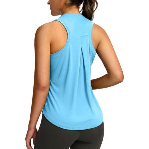 SANTINY Women’s Sleeveless Workout Tops Lightweight Tennis Yoga Gym Athletic Running Shirts Racerback Tank Tops for Women(Light Blue)