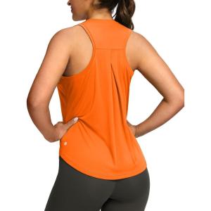 SANTINY Women’s Sleeveless Workout Tops Lightweight Tennis Yoga Gym Athletic Running Shirts Racerback Tank Tops for Women(Orange)