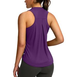 SANTINY Women’s Sleeveless Workout Tops Lightweight Tennis Yoga Gym Athletic Running Shirts Racerback Tank Tops for Women(Purple)