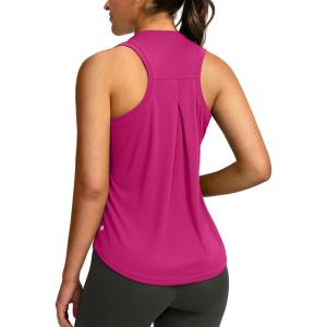 SANTINY Women’s Sleeveless Workout Tops Lightweight Tennis Yoga Gym Athletic Running Shirts Racerback Tank Tops for Women(Rose)