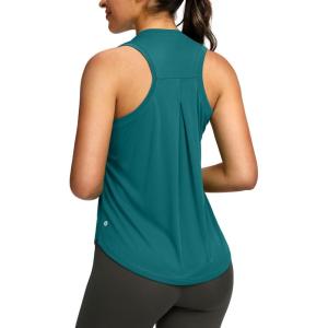 SANTINY Women’s Sleeveless Workout Tops Lightweight Tennis Yoga Gym Athletic Running Shirts Racerback Tank Tops for Women(Teal)