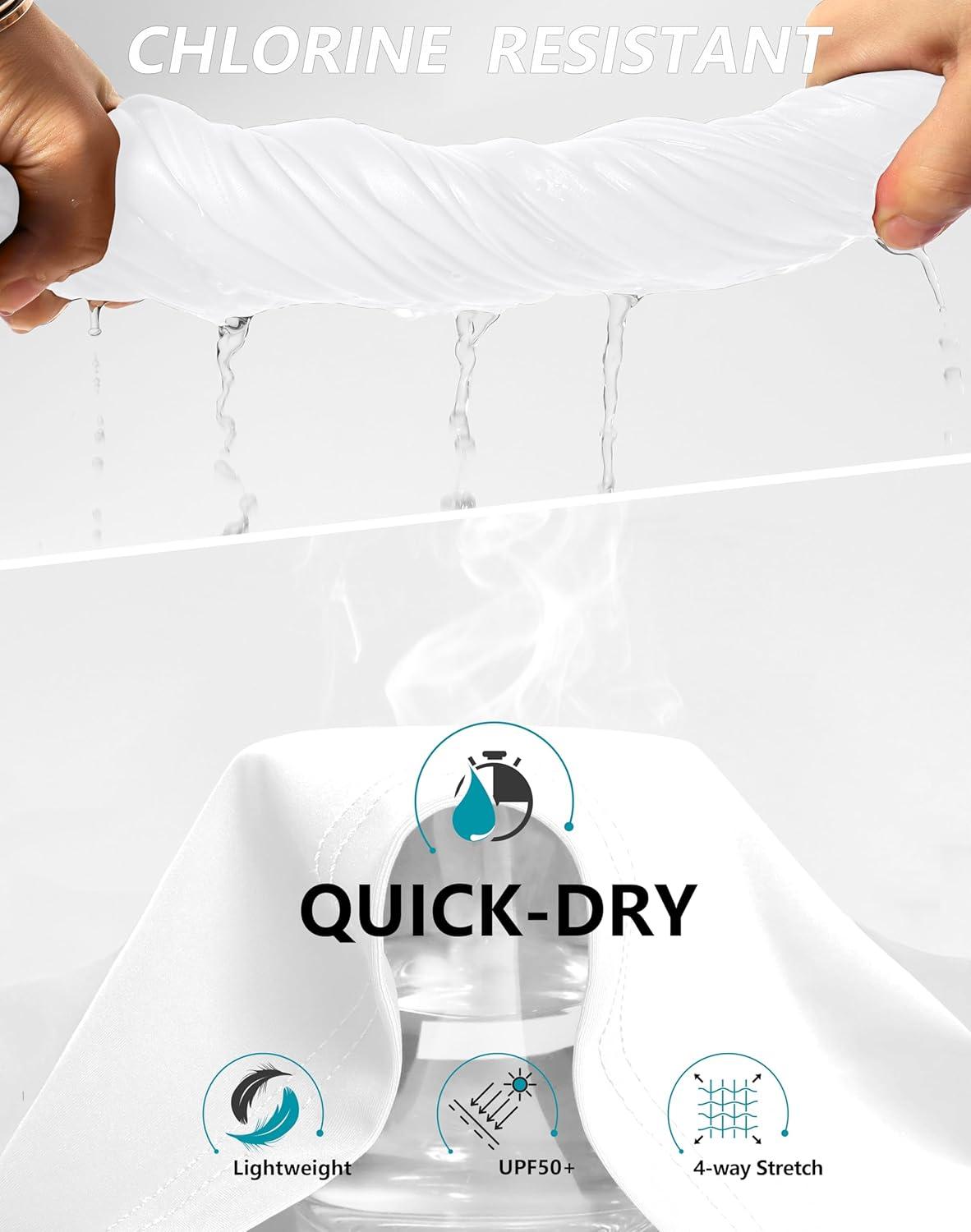 imageSANTINY Womens High Waisted Swim Skirt with Pocket Tummy Control Tankini Swimsuit Bathing Suit Bottoms for WomenWhite