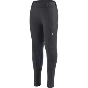 SANTINY Girls Horse Riding Pants with Zipper Pockets Kids Stretchy Equestrian Breeches Knee-Patch Youth Schooling Tights(Dark Grey)