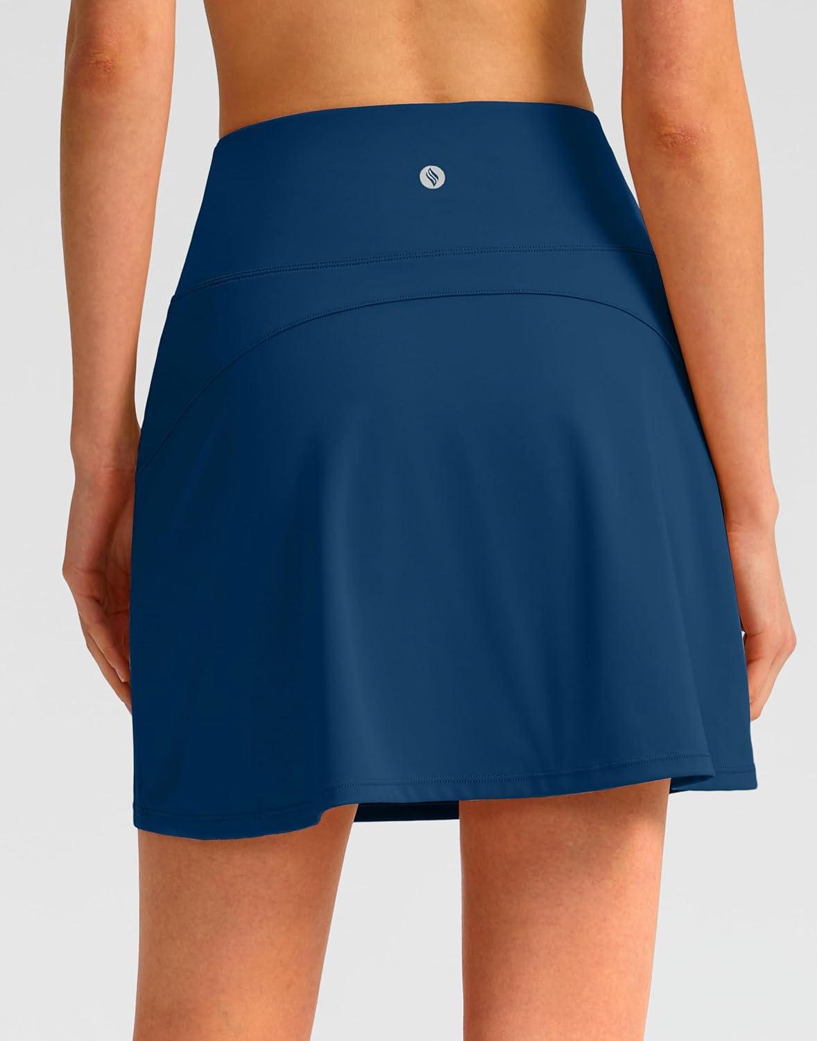 imageSANTINY 16quot Golf Skorts Skirts for Women with 4 Pockets Womens High Waisted Stretchy Tennis Skirt Athletic SkortBlue
