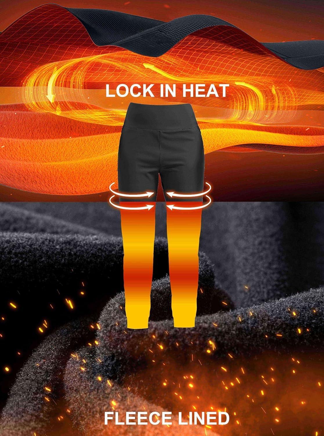 imageSANTINY Womens Fleece Lined Joggers Water Resistant High Waisted Thermal Sweatpants Winter Pants Hiking Running PocketsOlive