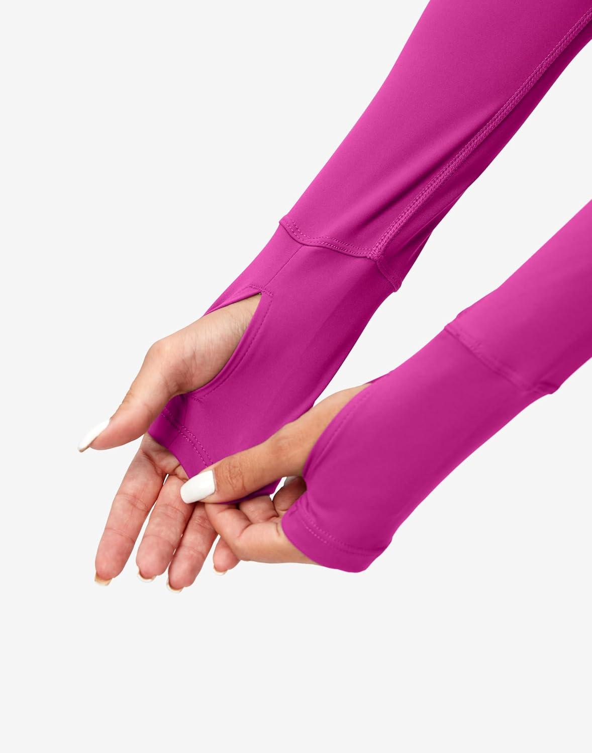 imageSANTINY Womens Long Sleeve Crop Workout Tops Slim Fit Gym Yoga Running Shirts for WomenRose