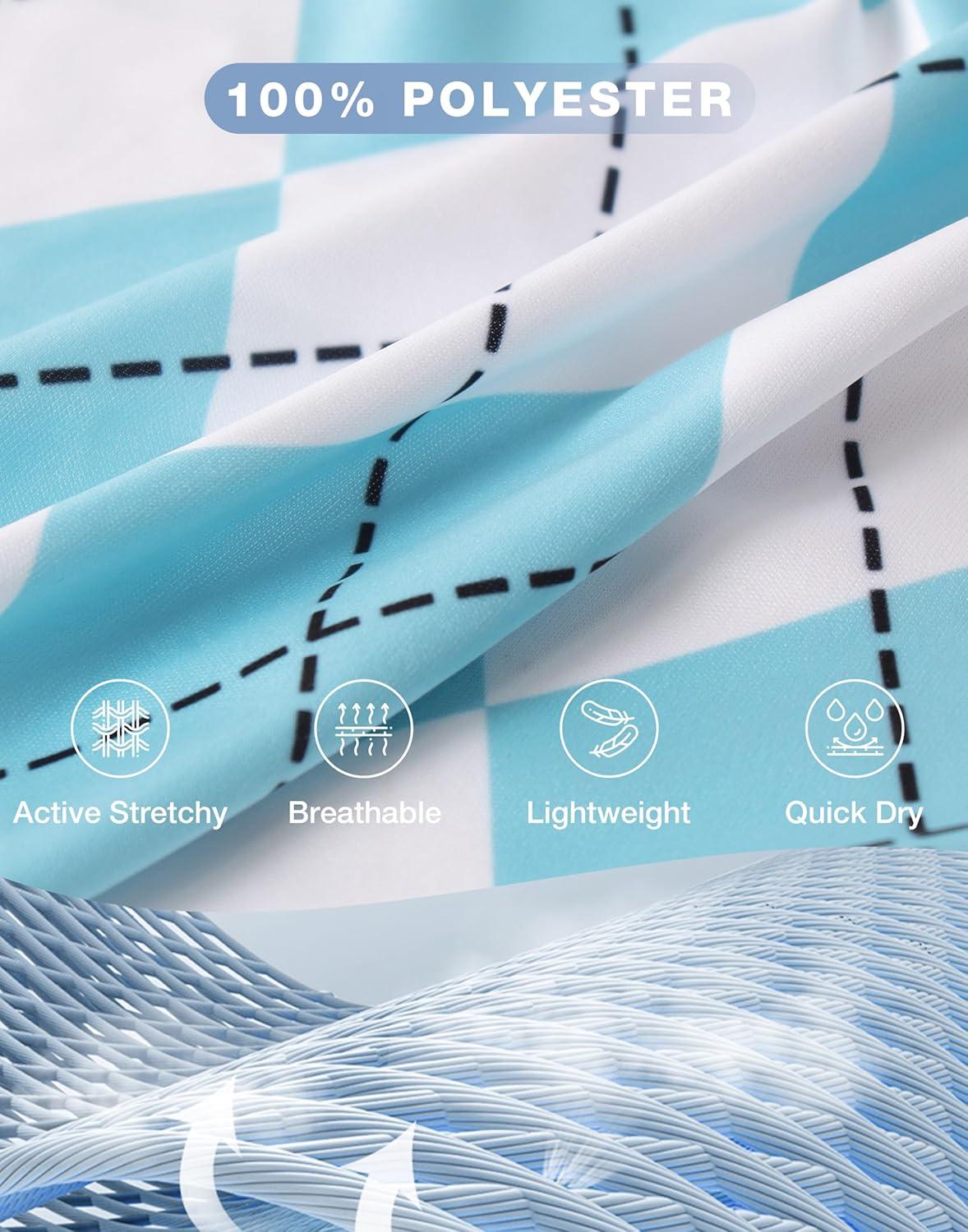 imageSANTINY Womens Sleeveless Golf Shirt Racerback V Neck Tank Tops Quick Dry Tennis Collared Polo Shirts for WomenBlue Plaid