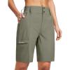 imageSANTINY Womens Golf Hiking Shorts 9 High Waisted Quick Dry Bermuda Long Shorts for Women with Zipper Pockets