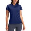 imageSANTINY Womens Golf Shirt Zip Up Quick Dry Short Sleeve Polo Shirts UPF50 Tennis Golf Tops for Women Casual Work