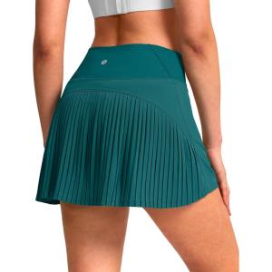 SANTINY 14″ Tennis Skirt Skorts for Woman Pleated High Waited Skirts with Built-in Shorts Athletic Golf Skort(Dark Teal)