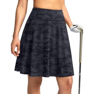 SANTINY 20” Knee Length Skorts for Woman 4 Pockets High Waisted Women’s Tennis Golf Skirts Long Athletic Skirt with Shorts(Grey Camo)