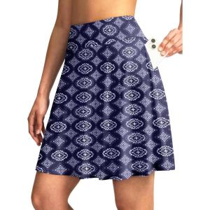SANTINY 20” Knee Length Skorts for Woman 4 Pockets High Waisted Women’s Tennis Golf Skirts Long Athletic Skirt with Shorts(Patterned Navy Blue)