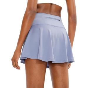 SANTINY Pleated Tennis Skirt for Women with 4 Pockets Women’s High Waisted Athletic Golf Skorts Skirts for Running Casual(Lavender Blue)