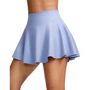 SANTINY Pleated Tennis Skirts for Women with Pockets Women’s High Waisted Running Workout Athletic Golf Skorts Skirts(Deep Lavender)