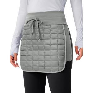 SANTINY Women’s 18″ Puffer Insulated Skirt Zipper Pockets High Waisted Warm Quilted Winter Skirts Women Hiking Running
