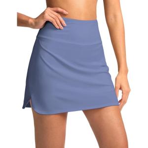 SANTINY Women’s Golf Skirts Skorts High Waisted Tennis Skirt Athletic Workout Casual Skorts for Woman with Short Pockets(Light Blue)