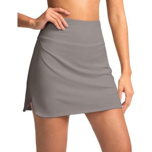 SANTINY Women’s Golf Skirts Skorts High Waisted Tennis Skirt Athletic Workout Casual Skorts for Woman with Short Pockets(Light Grey)