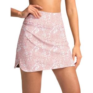 SANTINY Women’s Golf Skirts Skorts High Waisted Tennis Skirt Athletic Workout Casual Skorts for Woman with Short Pockets(Pink Paisley)