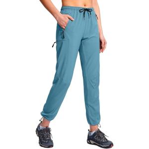 SANTINY Women’s Hiking Cargo Pants Lightweight Quick Dry Outdoor Capris for Women Camping Athletic UPF 50 Zipper Pockets