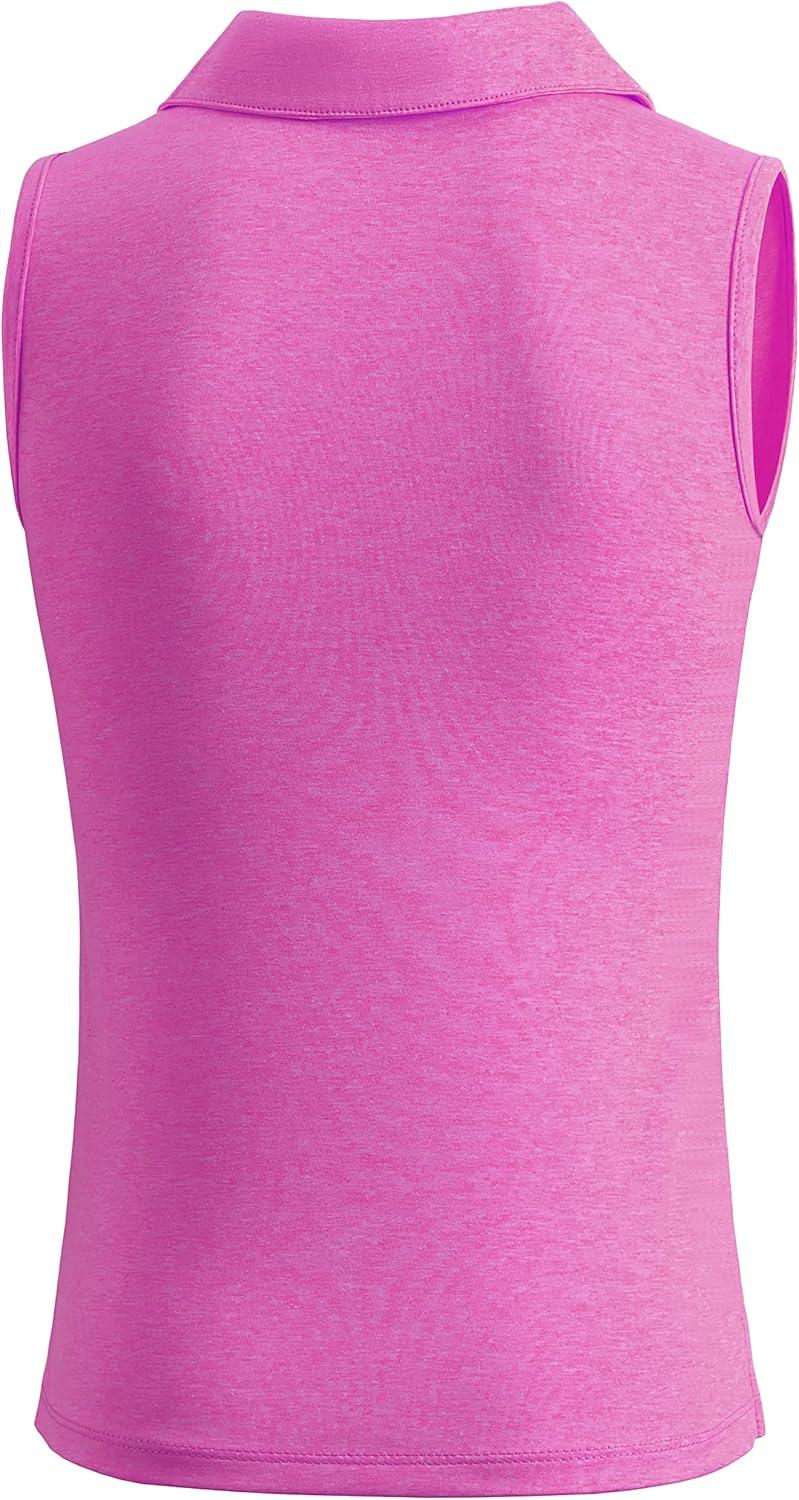 imageSANTINY Girls Sleeveless Golf Shirt VNeck Quick Dry Tennis Tank Tops Golf Clothes Collared Polo Shirts for GirlRose