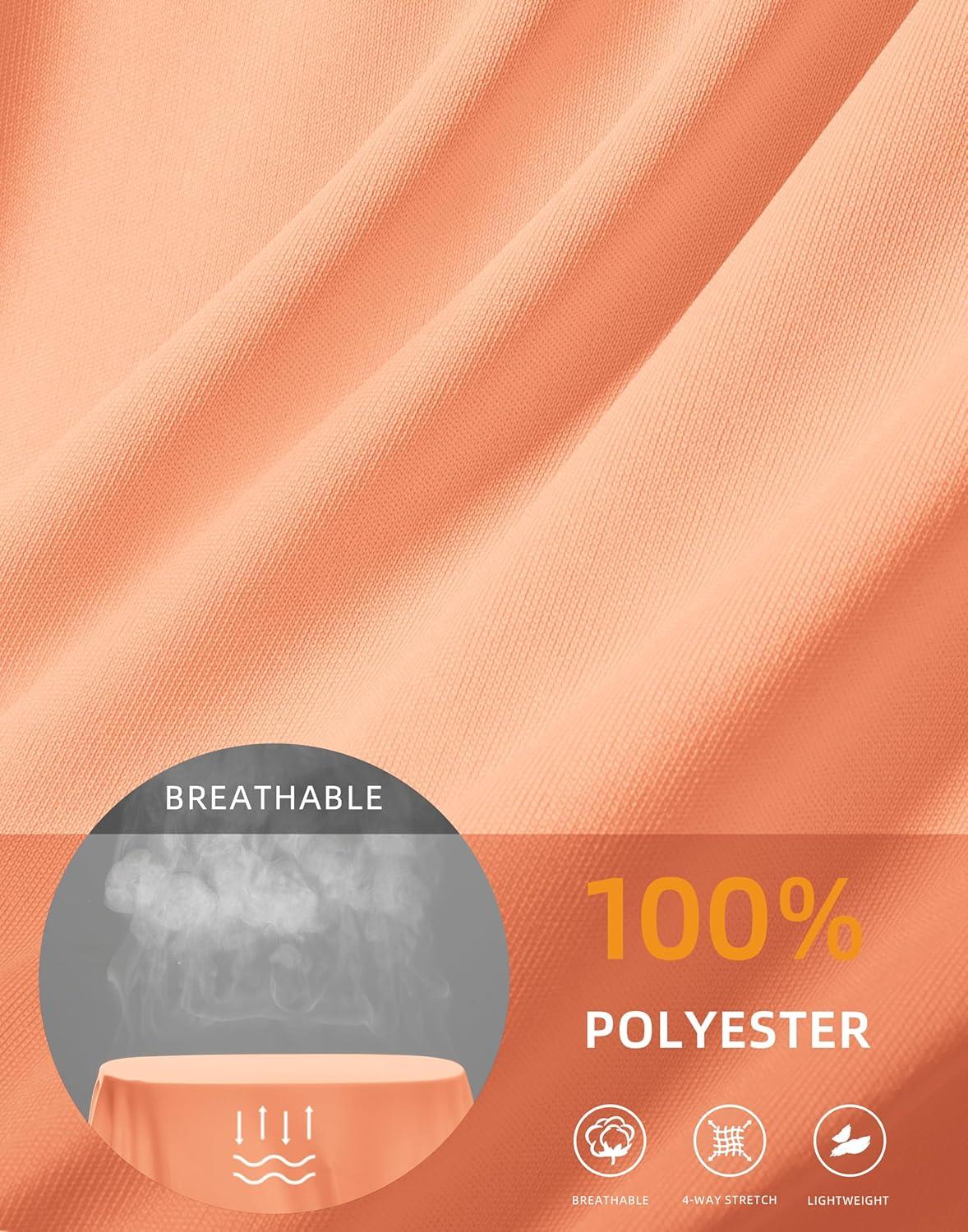 imageSANTINY Short Sleeve Workout Tops for Women Loose Yoga TShirts Sun Protection Breathable Running Athletic Tee ShirtsCoral