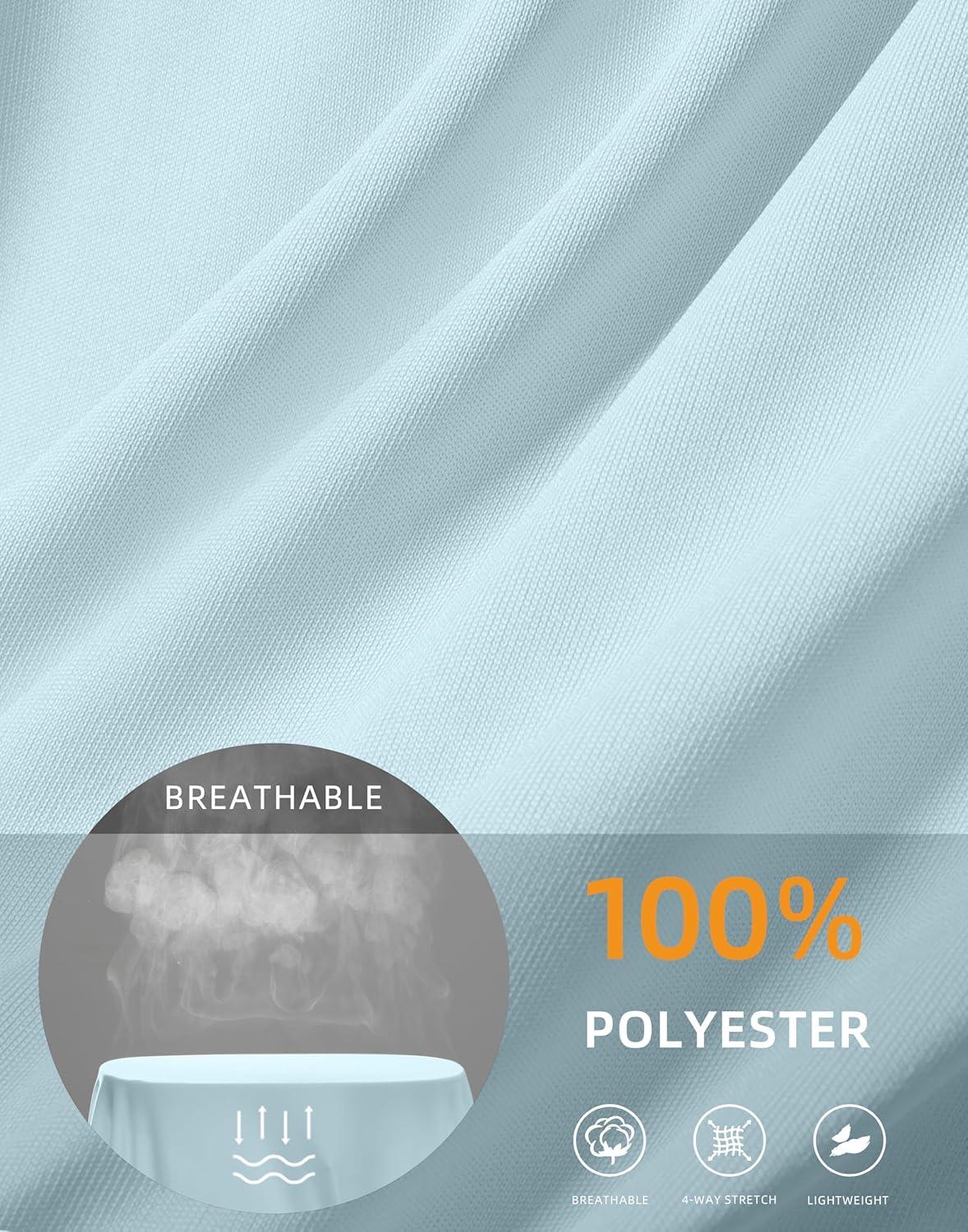 imageSANTINY Short Sleeve Workout Tops for Women Loose Yoga TShirts Sun Protection Breathable Running Athletic Tee ShirtsSky Blue