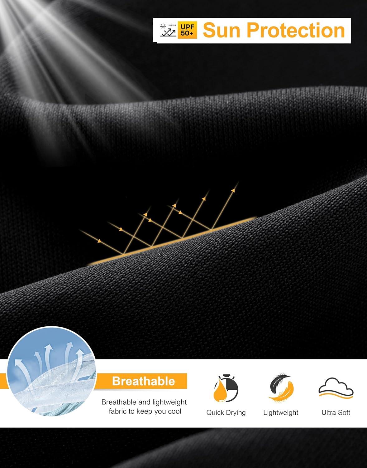 imageSANTINY UPF50 Sun Shirt for Women Long Sleeve SPF UV Sun Protection Shirts Lightweight Cardigan with Pockets Swim Cover UpBlack