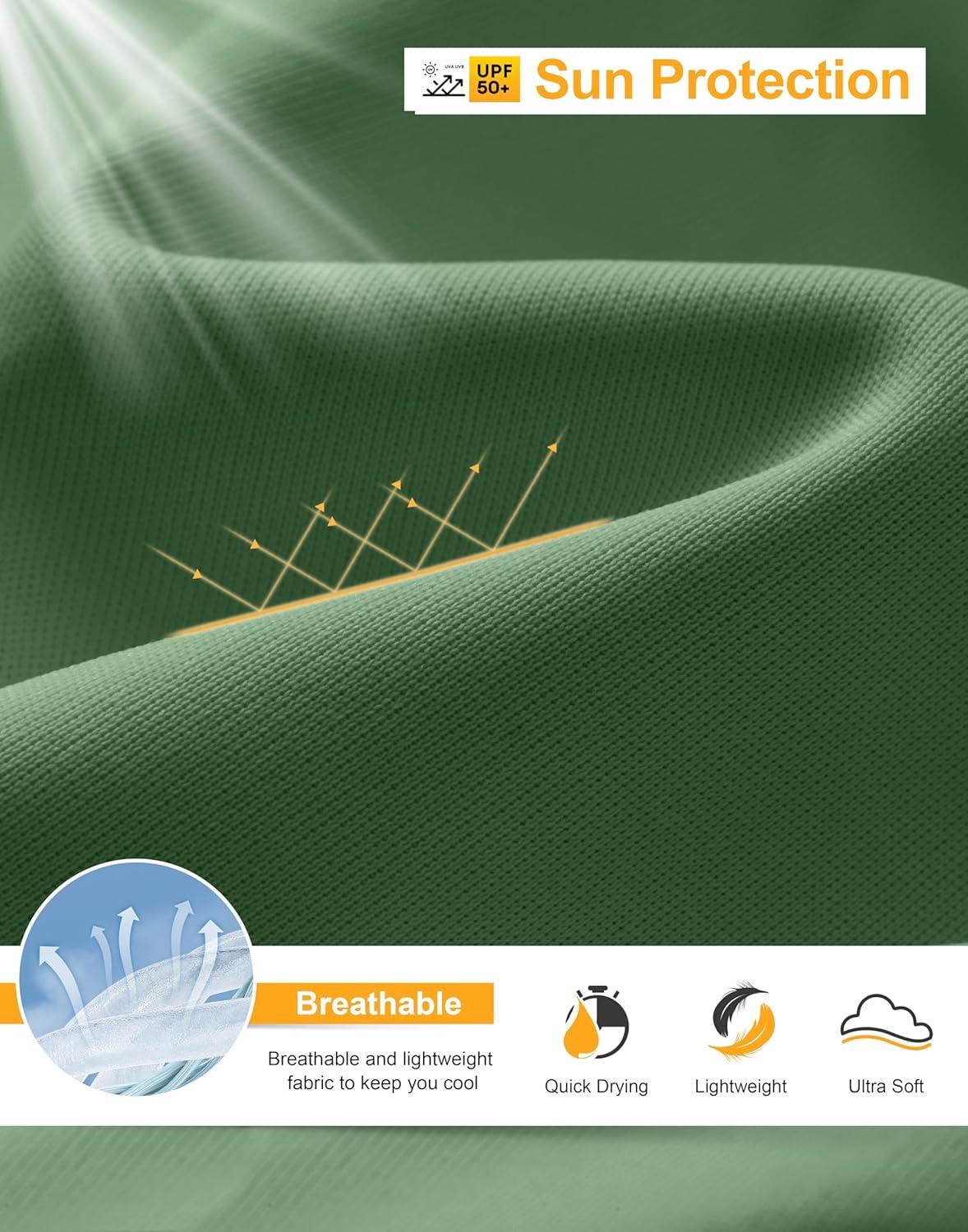 imageSANTINY UPF50 Sun Shirt for Women Long Sleeve SPF UV Sun Protection Shirts Lightweight Cardigan with Pockets Swim Cover UpGreen