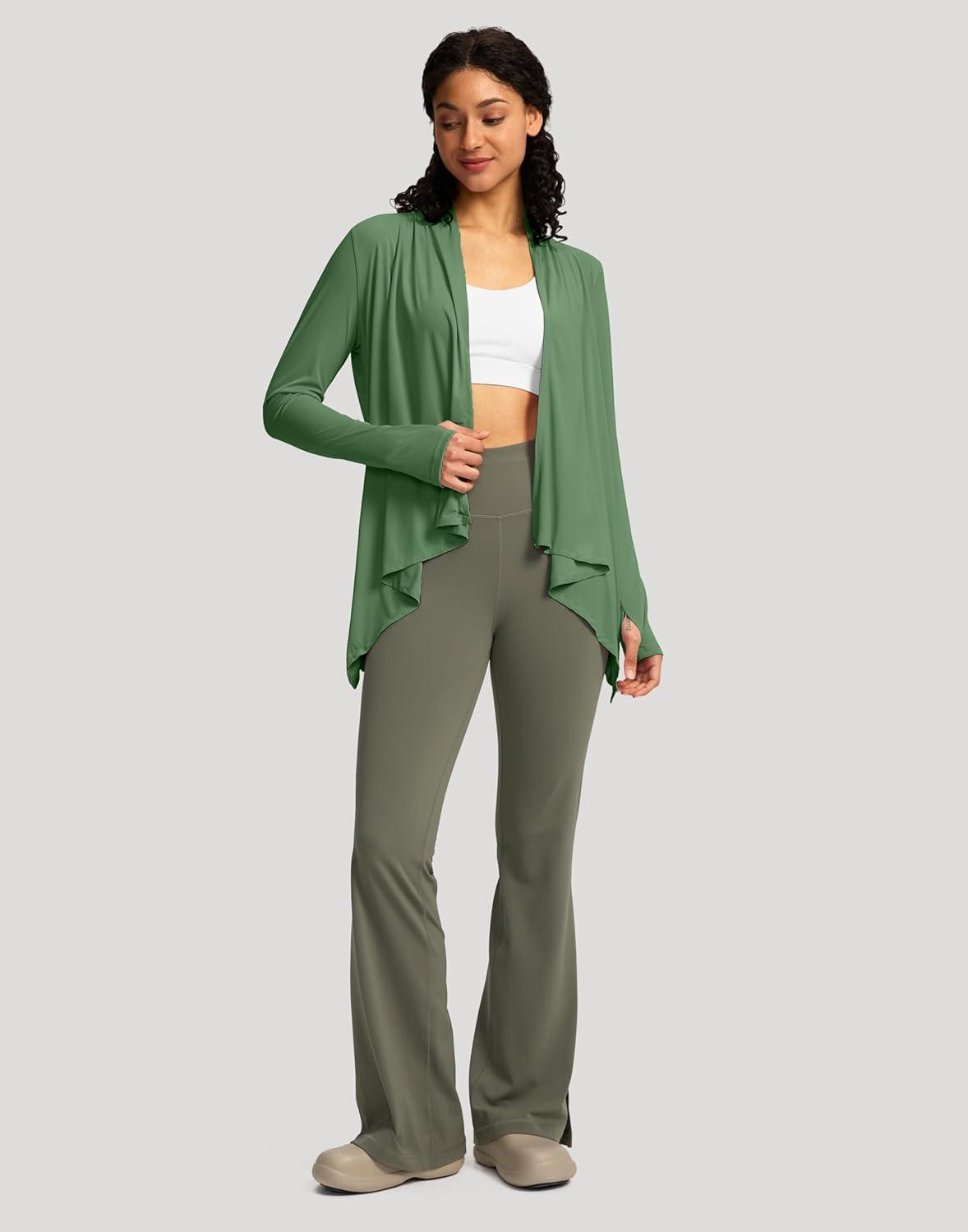 imageSANTINY UPF50 Sun Shirt for Women Long Sleeve SPF UV Sun Protection Shirts Lightweight Cardigan with Pockets Swim Cover UpGreen