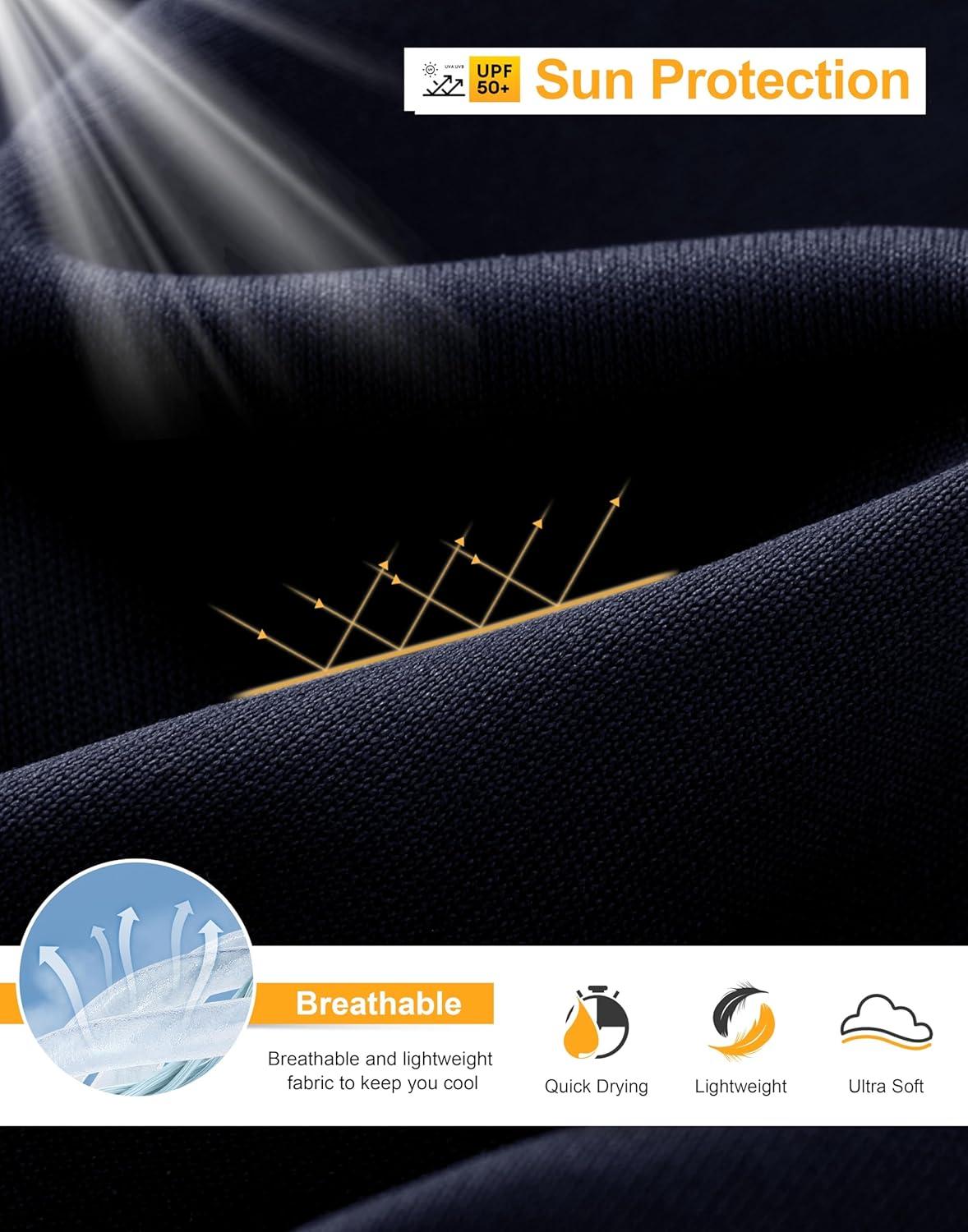 imageSANTINY UPF50 Sun Shirt for Women Long Sleeve SPF UV Sun Protection Shirts Lightweight Cardigan with Pockets Swim Cover UpNavy