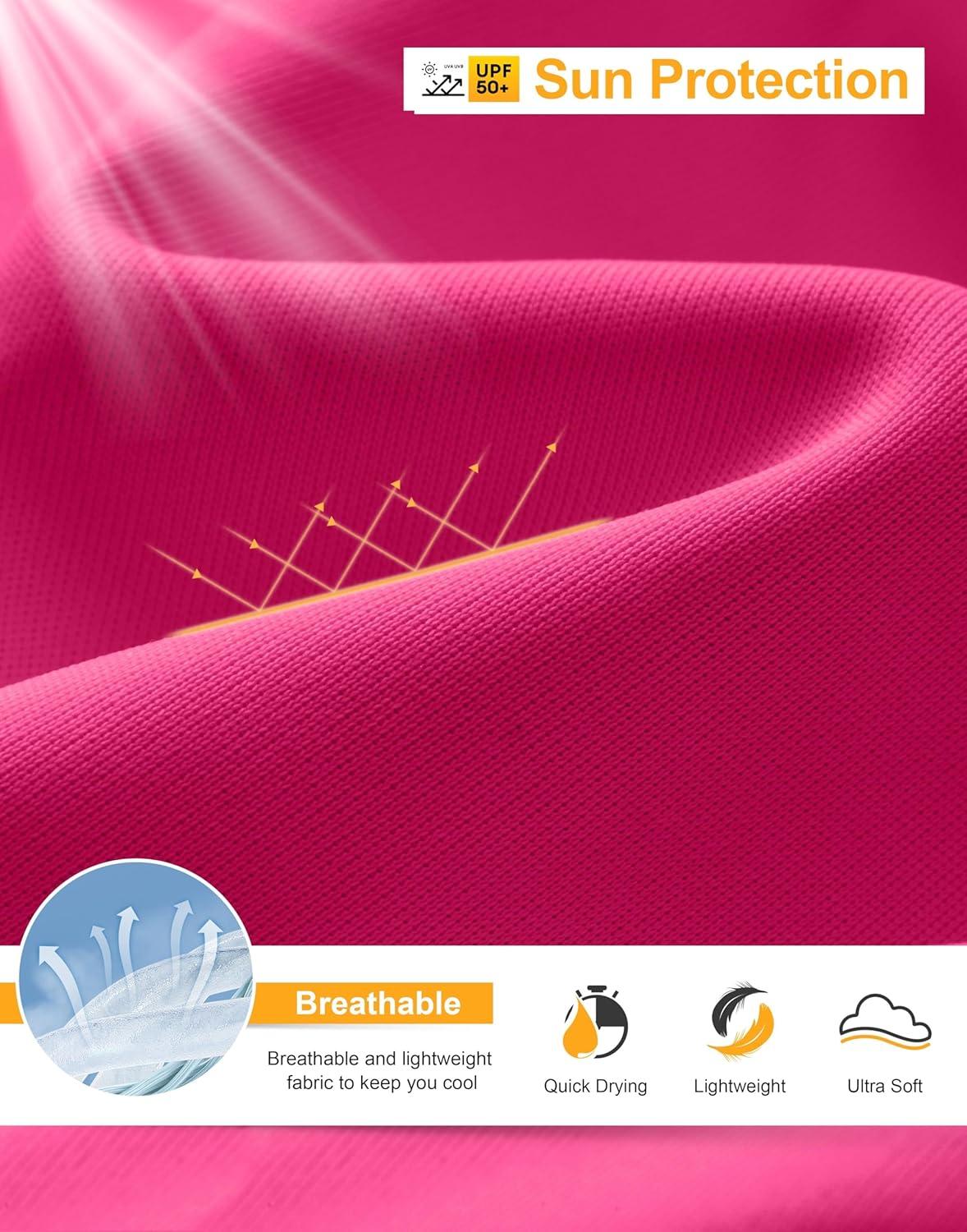 imageSANTINY UPF50 Sun Shirt for Women Long Sleeve SPF UV Sun Protection Shirts Lightweight Cardigan with Pockets Swim Cover UpRose