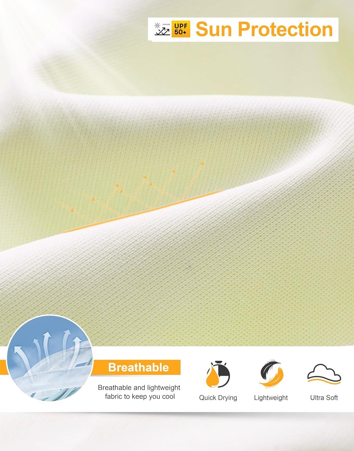 imageSANTINY UPF50 Sun Shirt for Women Long Sleeve SPF UV Sun Protection Shirts Lightweight Cardigan with Pockets Swim Cover UpYellow