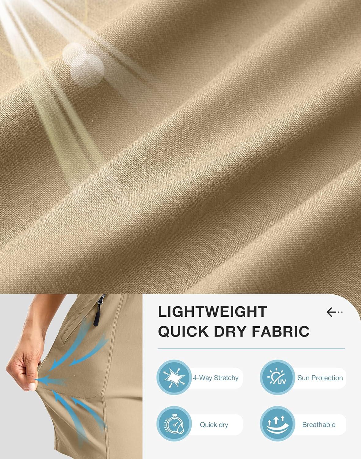 imageSANTINY Womens 5quot Golf Shorts with Pockets Quick Dry Stretch Work Outdoor Hiking Shorts for Women Casual SummerKhaki