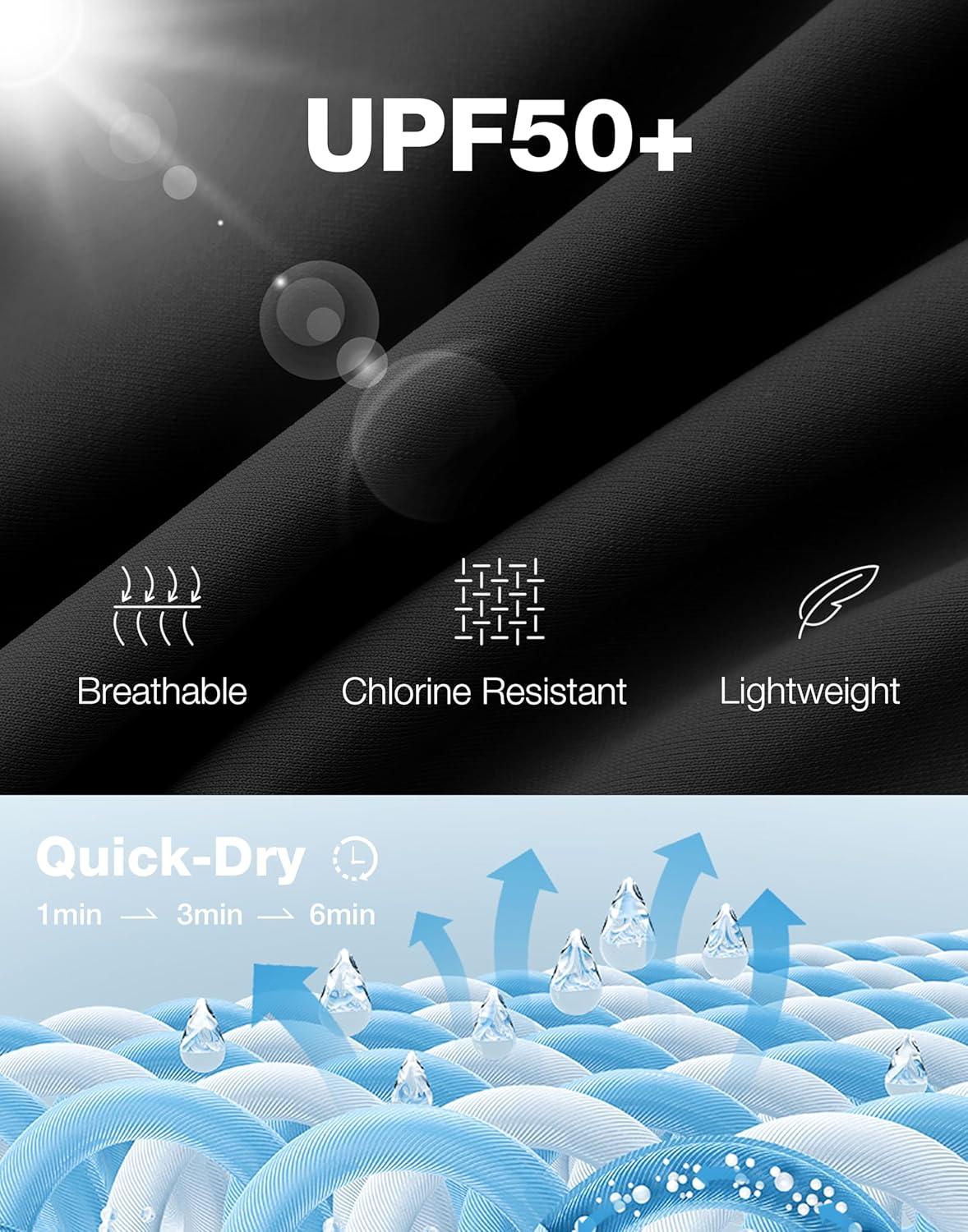 imageSANTINY Womens 5quot Swim Board Shorts Quick Dry High Waisted UPF50 Beach Swimming Shorts for Women with Liner Pockets