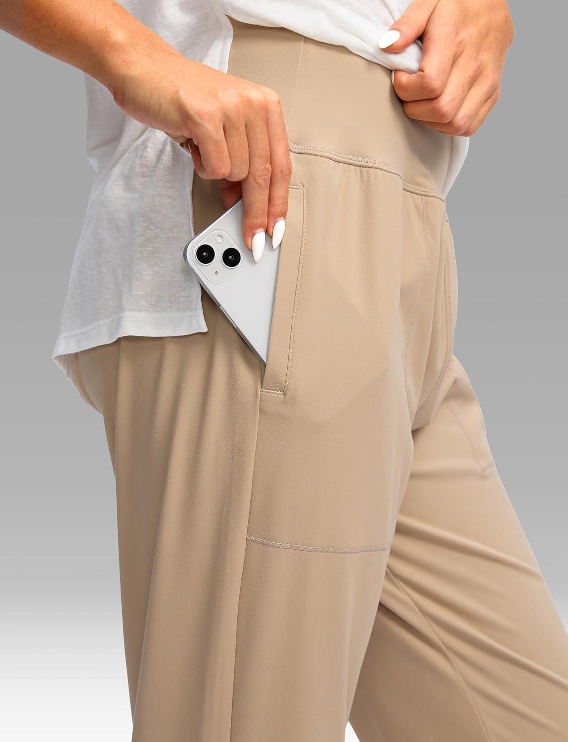 imageSANTINY Womens Joggers with Pockets High Waisted Athletic Workout Yoga Pants Tapered Jogger Pants for Women