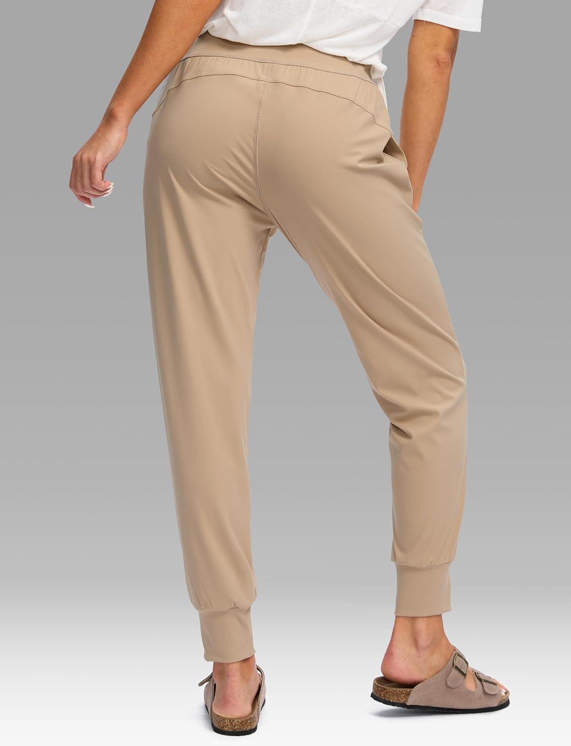 imageSANTINY Womens Joggers with Pockets High Waisted Athletic Workout Yoga Pants Tapered Jogger Pants for Women